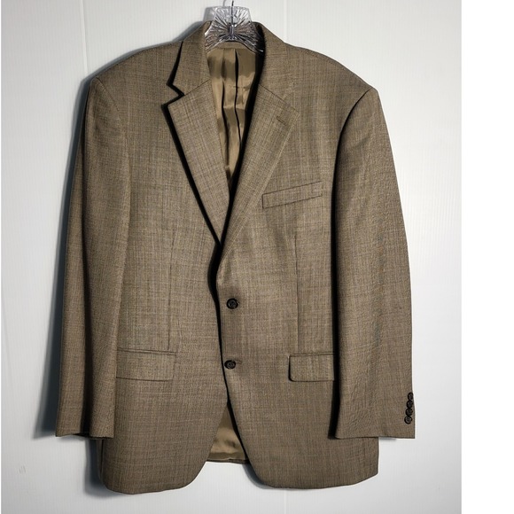 Lauren Ralph Lauren Men's Wool BlazerJacket Size 41R Brown Plaid Business Casual - Picture 1 of 15